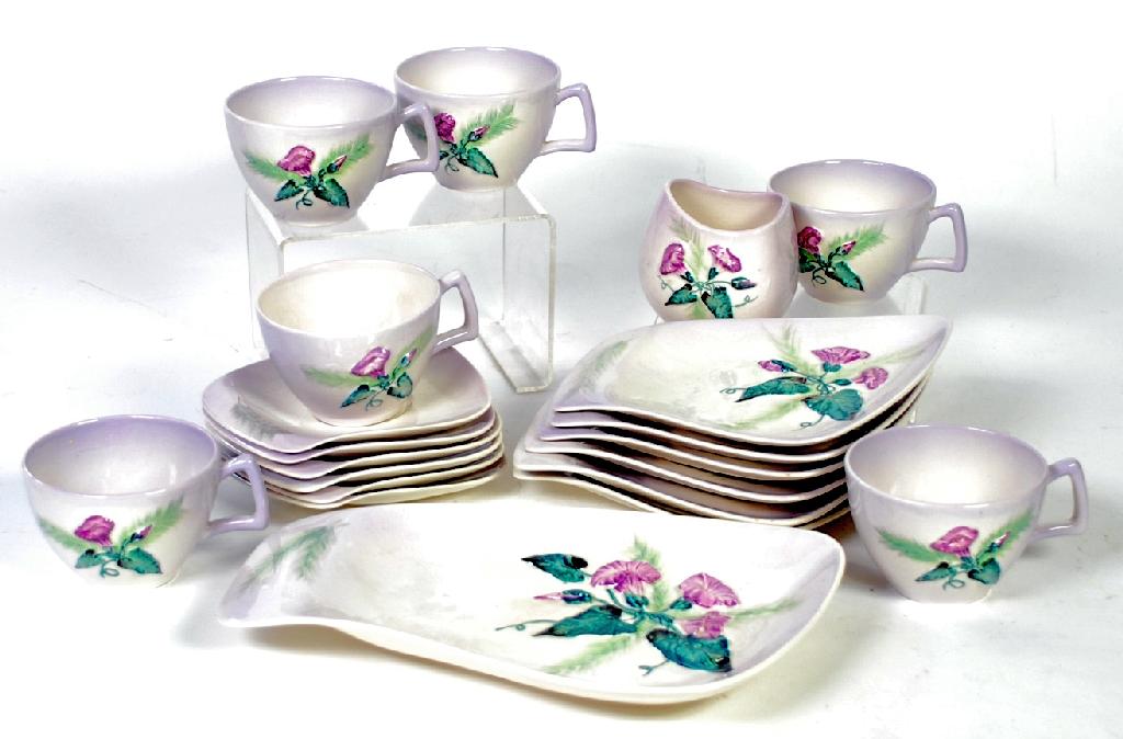 Appraisal: PIECE CARLTON WARE CONVOLVULUS PATTERN POTTERY TEA SET for persons