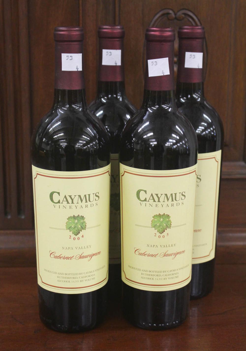 Appraisal: FOUR BOTTLES OF VINTAGE CAYMUS VINEYARDS CABERNET SAUVIGNON Napa Valley