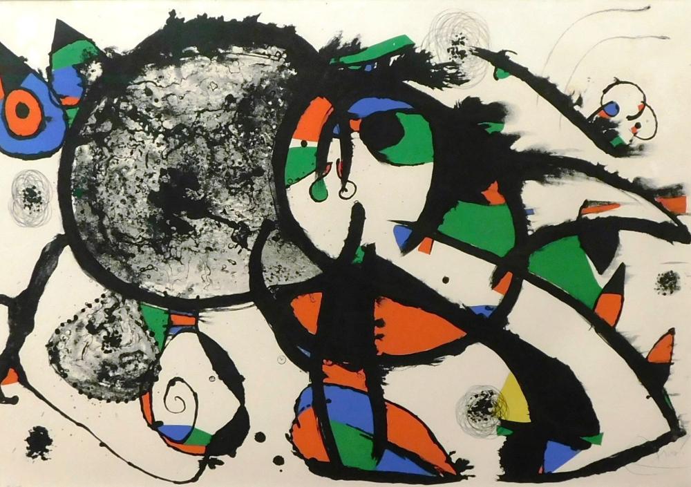 Appraisal: Joan Miro Spanish - Homage Masson Mourlot lithograph printed in