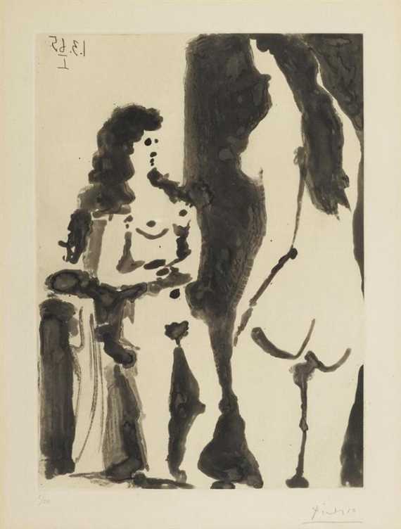 Appraisal: PICASSO PABLO Deux Femmes II Aquatint Signed lower right Picasso