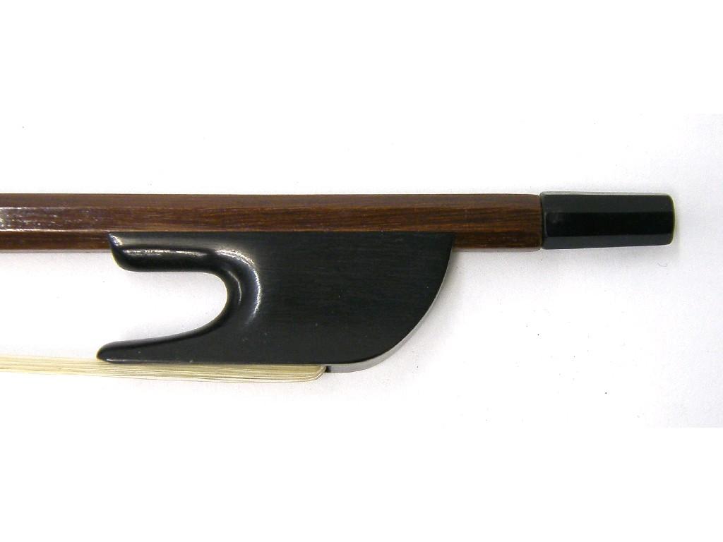 Appraisal: Treble viol bow unstamped the stick round with ebony frog