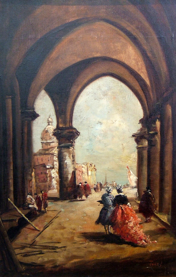 Appraisal: Italian School th century signed Jones Venice c oil canvas