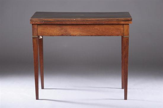 Appraisal: FRENCH DIRECTOIRE FRUITWOOD CARD TABLE Late th century Gilt-metal mounted