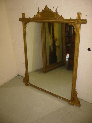 Appraisal: A VICTORIAN PIER GLASS in gilt wood and gesso the