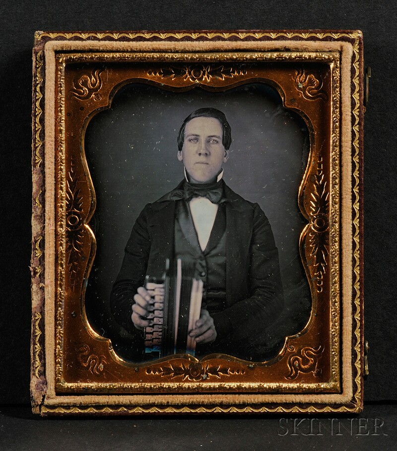 Appraisal: Sixth Plate Daguerreotype Portrait of a Young Man with an