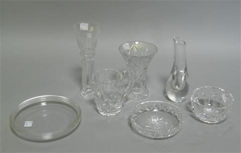 Appraisal: SEVEN VARIOUS PIECES OF GLASS Including a Baccarat bud vase