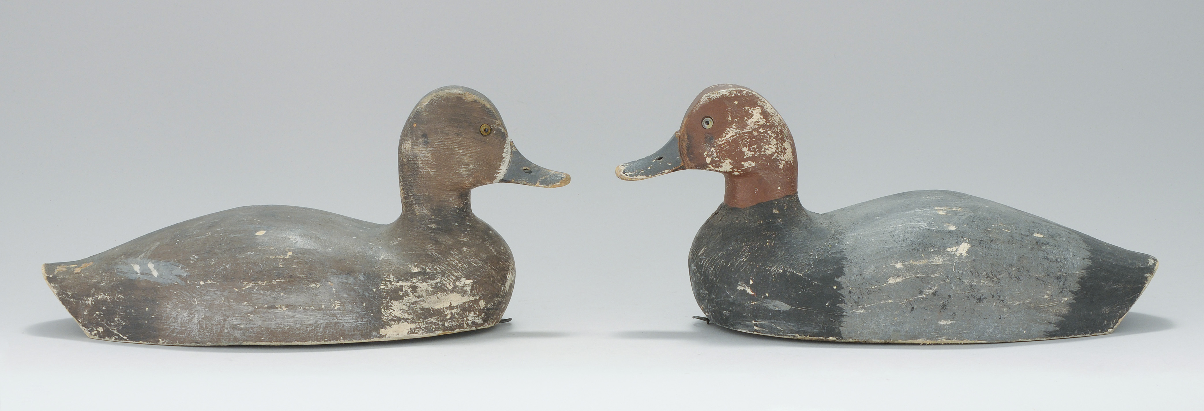 Appraisal: PAIR OF REDHEAD DECOYS By John Pugh of Armada Michigan