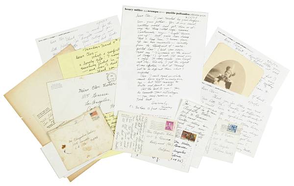 Appraisal: MILLER HENRY ARCHIVE OF MILLER CORRESPONDENCE TO L A ARTIST