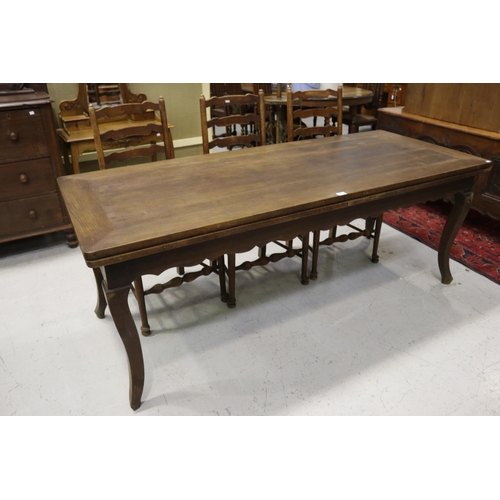 Appraisal: Large French Provincial oak drawer leaf dining table approx cm