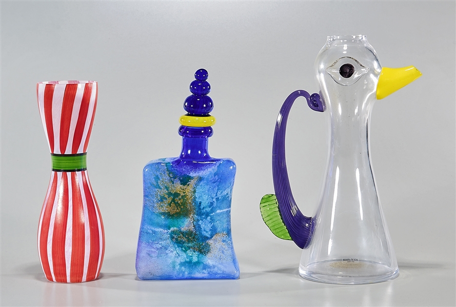 Appraisal: Group of four Kosta Boda art glass works including a