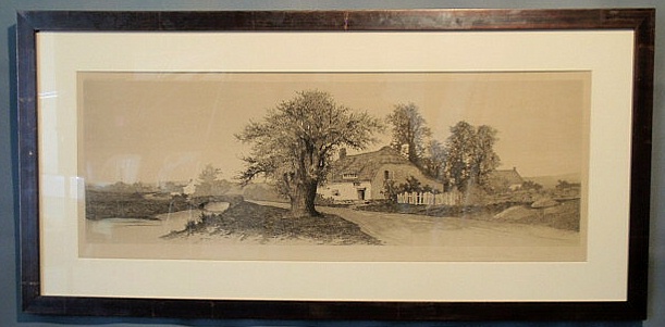 Appraisal: Framed print titled Delaware Home etched by Ernest C Rost