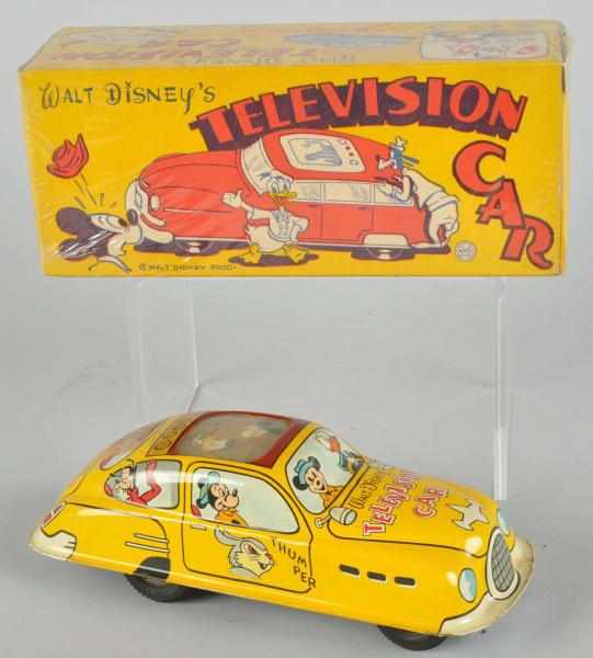 Appraisal: Tin Litho Marx Disney Television Car Friction Toy Description American