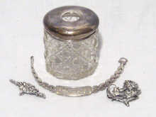 Appraisal: Mixed lot comprising a silver bracelet and two silver Art