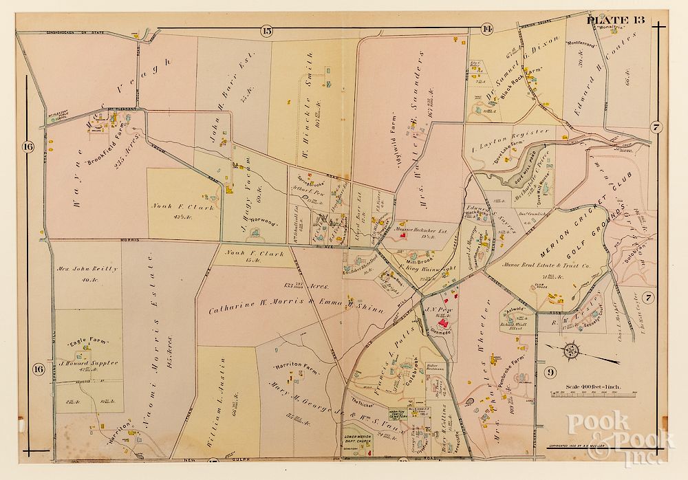 Appraisal: Four Atlas Main Line Pennsylvania Rail Road Maps Exclusive on