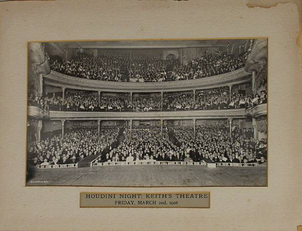 Appraisal: N L Stebbins Houdini Night Keith s Theater Gelatin silver