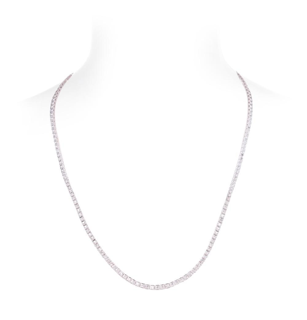 Appraisal: kt White Gold and Diamond Straight Line Necklace total wt