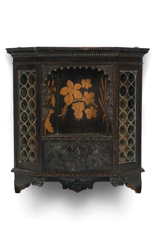 Appraisal: HANGING CABINET English late th-early th century oak One-piece corner