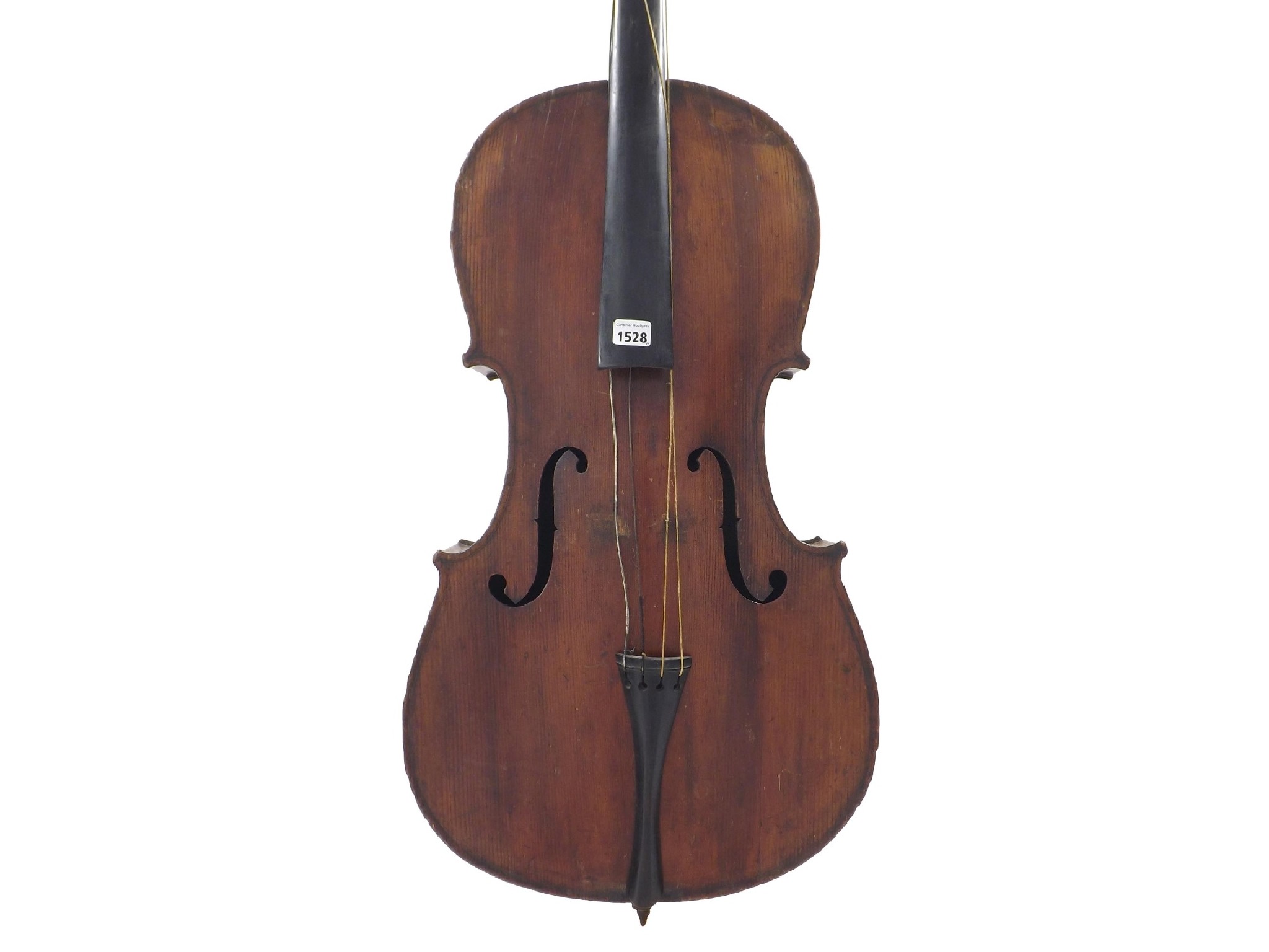 Appraisal: Late th century violoncello in need of restoration cm nickel