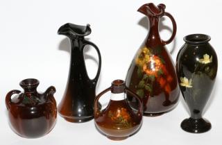 Appraisal: AMERICAN ZANESVILLE AND WELLER POTTERY VASES AMERICAN ZANESVILLE AND WELLER