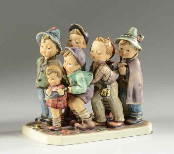 Appraisal: GERMAN HUMMEL PORCELAIN FIGURAL GROUP ''Adventure Bound '' HUM TM-