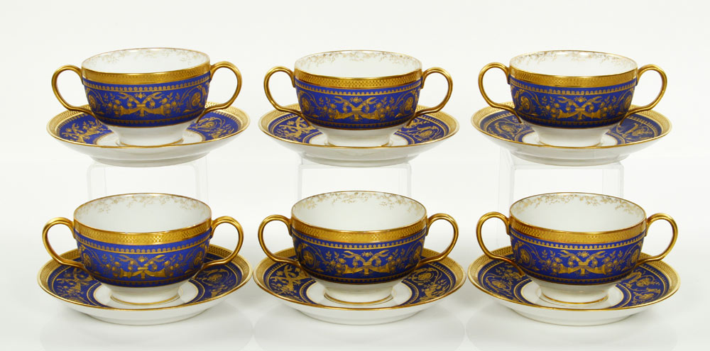 Appraisal: - Guerin Pouyat Elite Ltd Cups and Saucers Set of