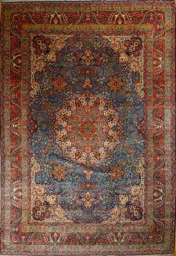 Appraisal: MODERN PERSIAN MEDALLION CARPET The lobed medallion anchored to a