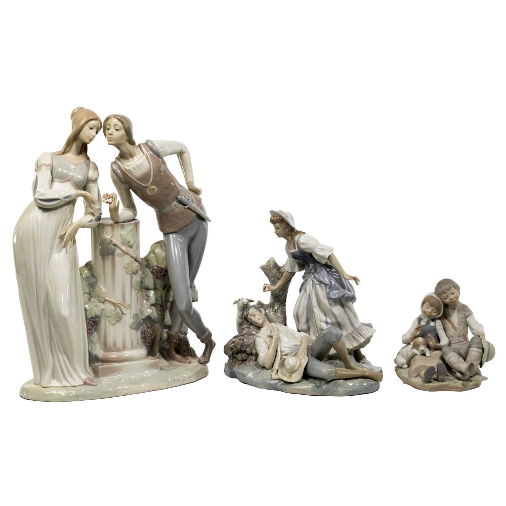 Appraisal: LLADRO COUPLE FIGURINE ASSORTMENT items including Romeo and Juliet retired