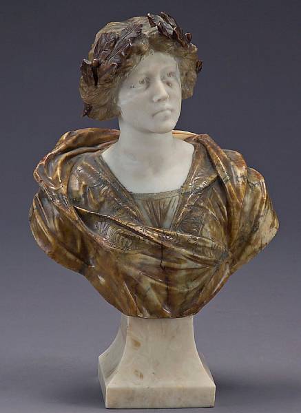 Appraisal: An Italian alabaster bust of a muse late th early