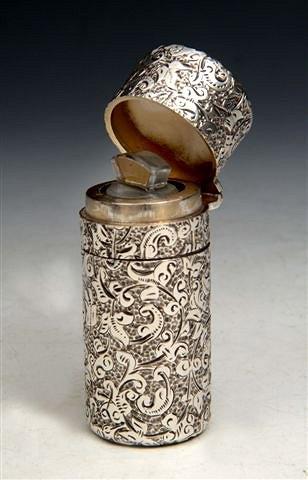 Appraisal: A VICTORIAN SILVER SCENT BOTTLE retailed by G White Parliament