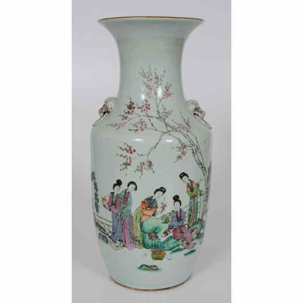 Appraisal: Chinese Baluster-Form Vase Chinese A baluster-form porcelain vase with hand-painted