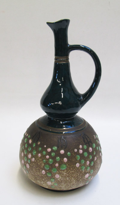 Appraisal: AUSTRIAN AMPHORA ART POTTERY EWER double gourd form having patterned