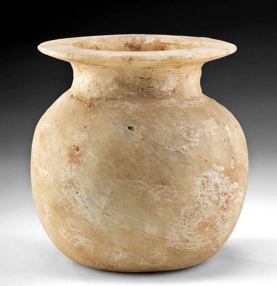 Appraisal: Ancient Egyptian Alabaster Jar Egypt Late Dynastic Period th to