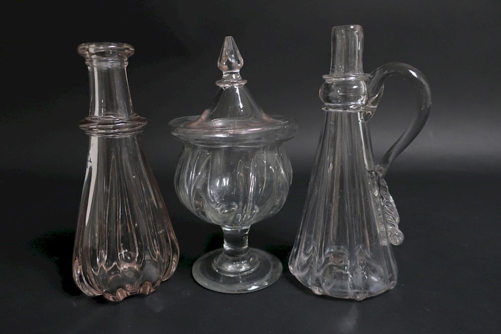 Appraisal: American Clear Blown or Pillar Molded Glass a th c