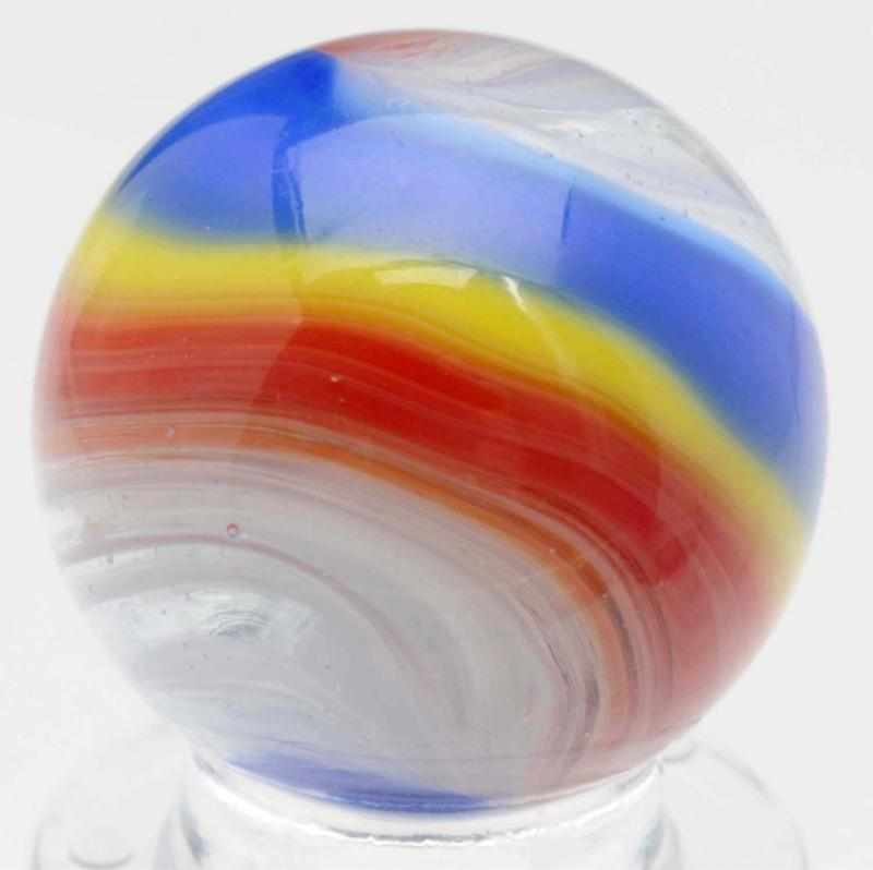 Appraisal: Great Akro Agate Hybrid Popeye Marble Bold blue yellow and