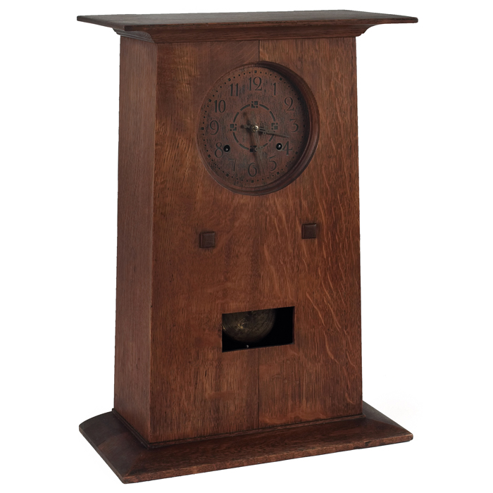 Appraisal: L and JG Stickley mantle clock important form designed by