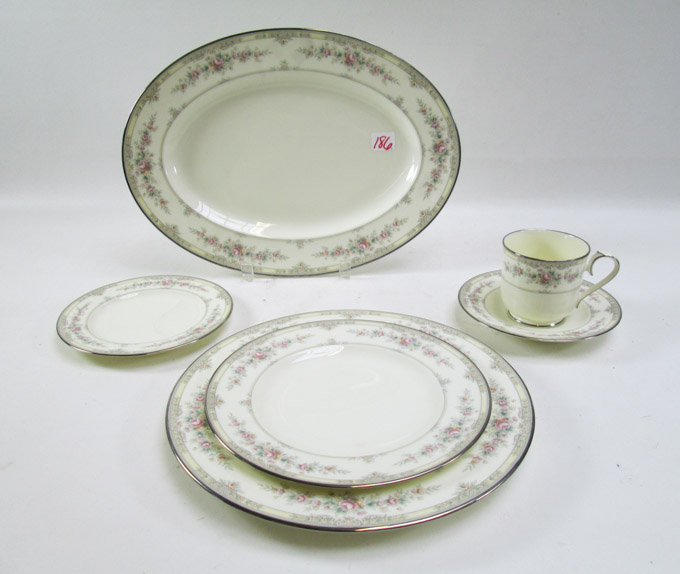 Appraisal: NORITAKE SHENANDOAH BONE CHINA SET sixty-seven piece service for twelve