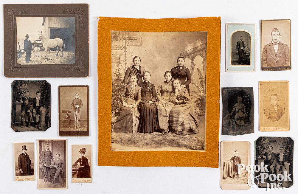 Appraisal: Group of tin type and CDV photo's Group of tin