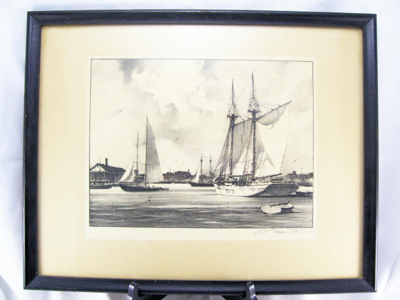 Appraisal: Gordon Grant Nautical Etching Signed Gordon Grant - was a