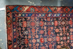 Appraisal: A Persian Hamadan runner blue ground cm x cm