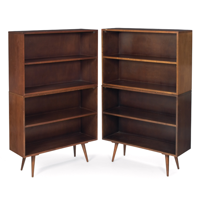 Appraisal: Paul McCobb Planner Group stacked bookcases pair by Winchendon each