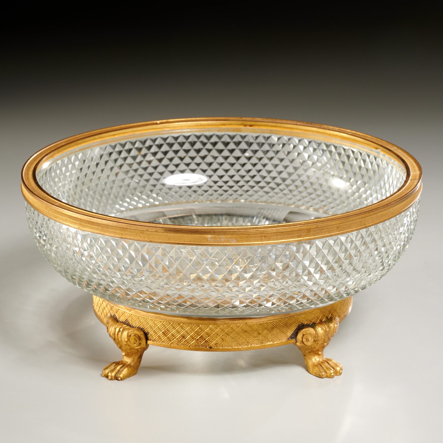 Appraisal: FRENCH GILT BRONZE AND CRYSTAL BOWL th th c Baccarat