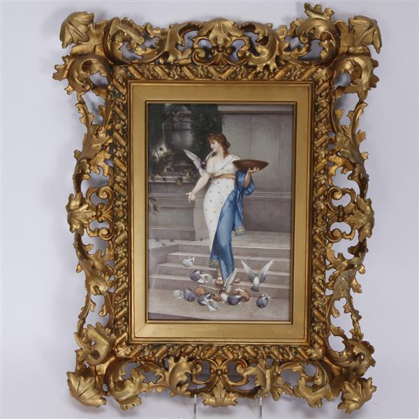 Appraisal: Very Fine Continental th Century Hand Painted Porcelain Scenic Plaque