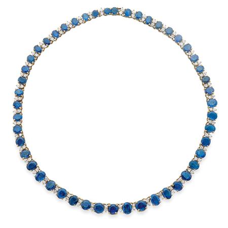 Appraisal: Sapphire and Diamond Necklace Estimate -