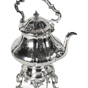 Appraisal: A Victorian Silver Hot Water Kettle-on-Stand EDWARD JOHN BARNARD LONDON