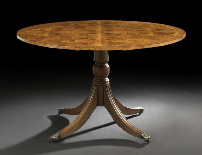 Appraisal: George III-Style Yew Wood Center Table the banded circular top