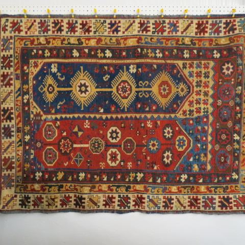 Appraisal: Antique Megri Turkish Handmade Rug double prayer natural colors western