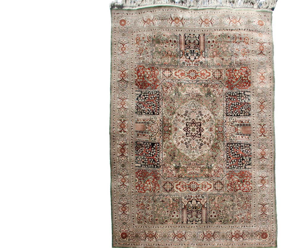 Appraisal: SILK BAKTIARI GARDEN RUG - ' x ' - Iran