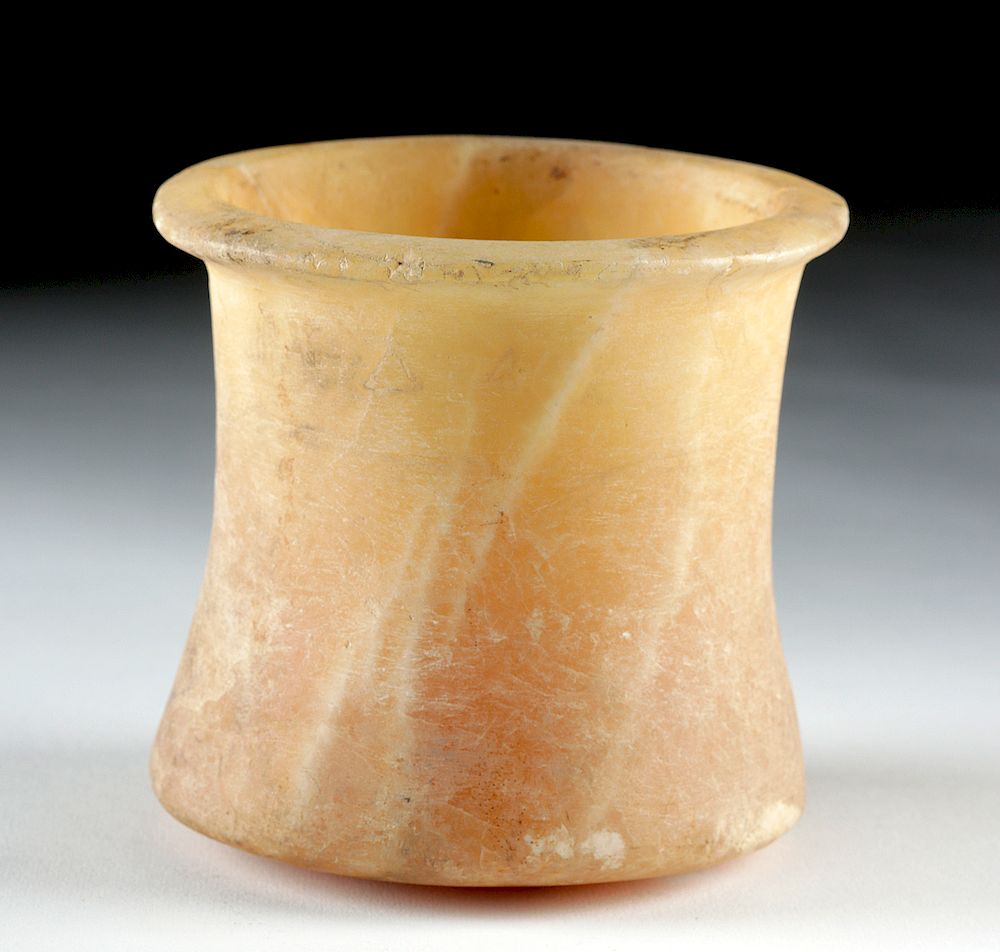 Appraisal: Beautiful Bactrian Marbled Alabaster Vessel Originally Listed At Central Asia