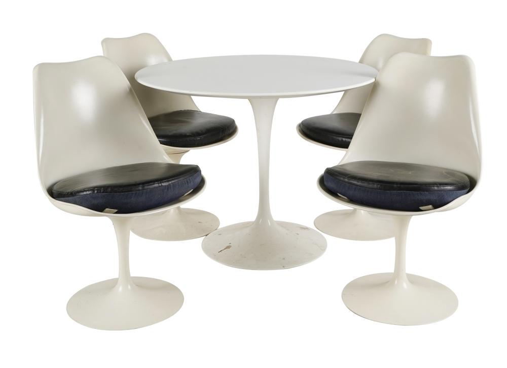 Appraisal: EERO SAARINEN KNOLL TULIP DINING SETcomprising four side chairs molded