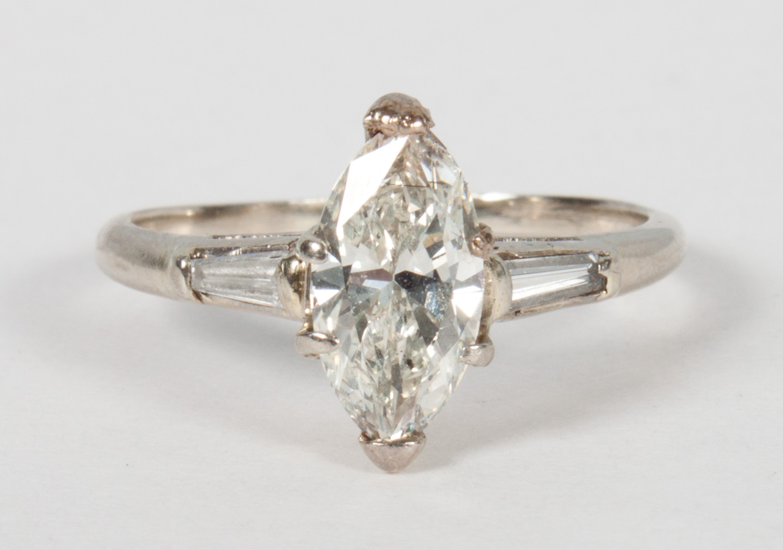 Appraisal: K white gold marquise diamond solitaire ring center marquise-shape diamond